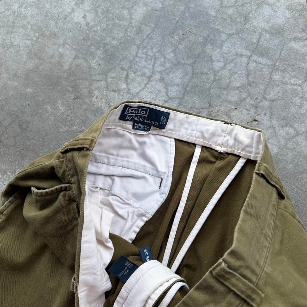 Vintage 90's polo Ralph Lauren olive green prospect pant Cotton chino trousers - Picture 3 of 7